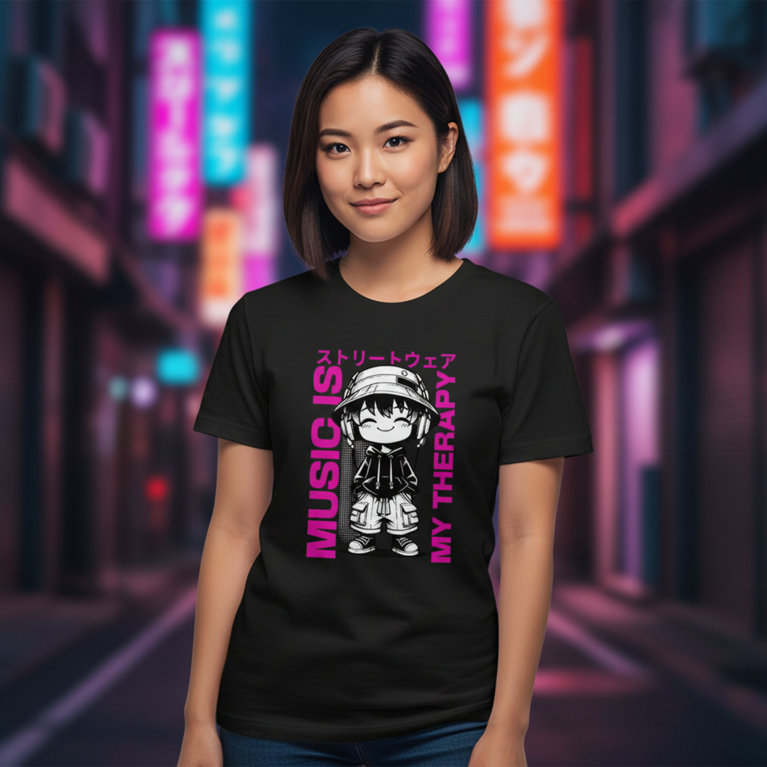 Music is my Therapy - Anime Unisex T-Shirt
